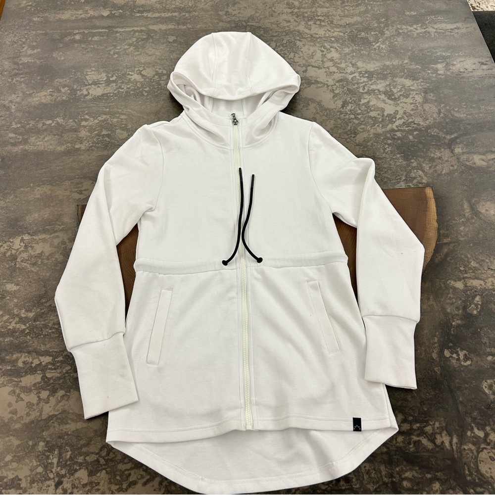 Varley Colby White Zip-Up Hoodie - XS